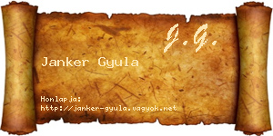 Janker Gyula névjegykártya