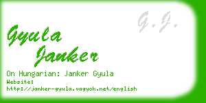 gyula janker business card